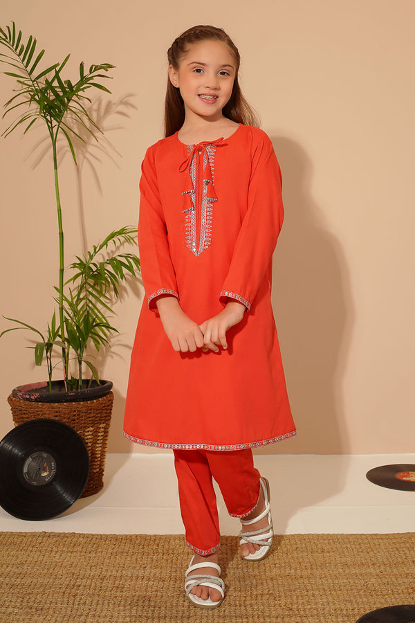 Cotton Embroidered 2 Pc Suit