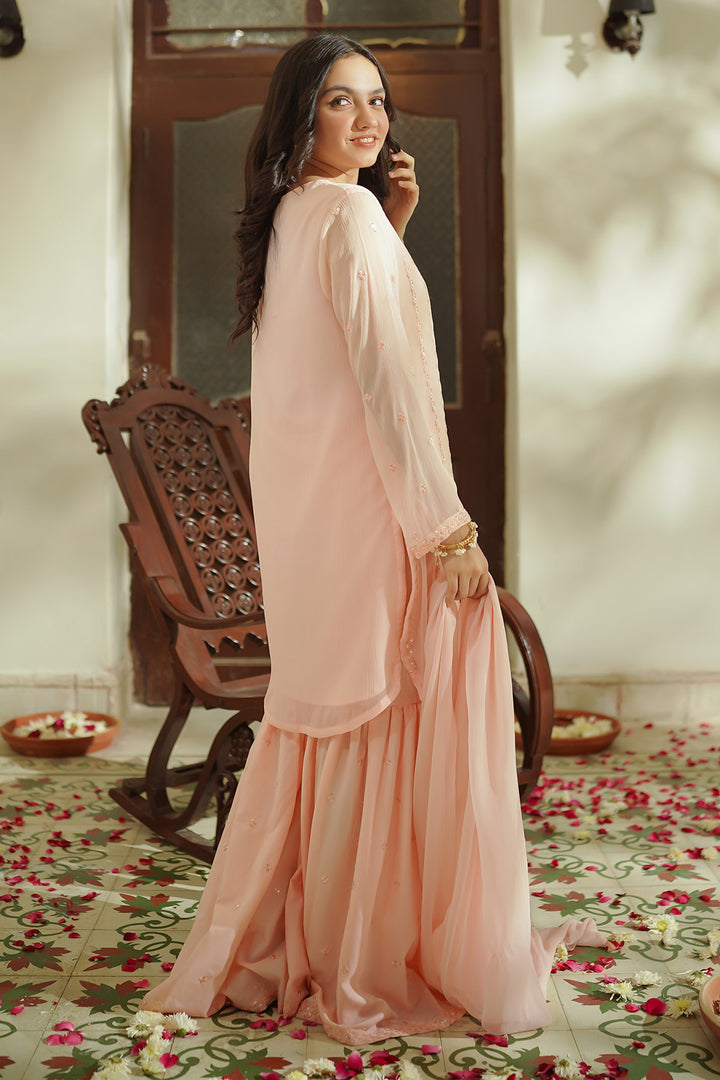 Chiffon Embroidered 3 Pc Suit - Wear Ochre