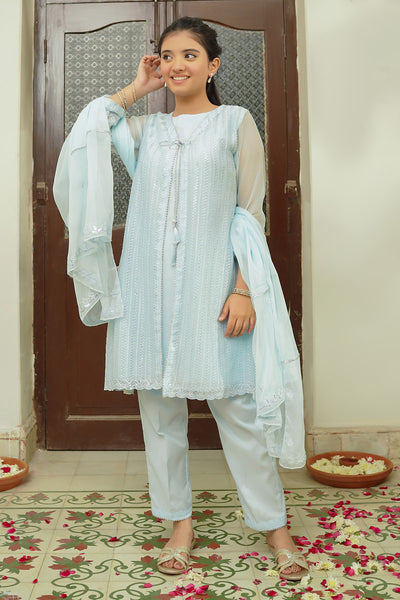 Chiffon Embroidered 3 Pc Suit