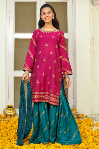 Cotton Silk Hand Printed 3 Pc Suit