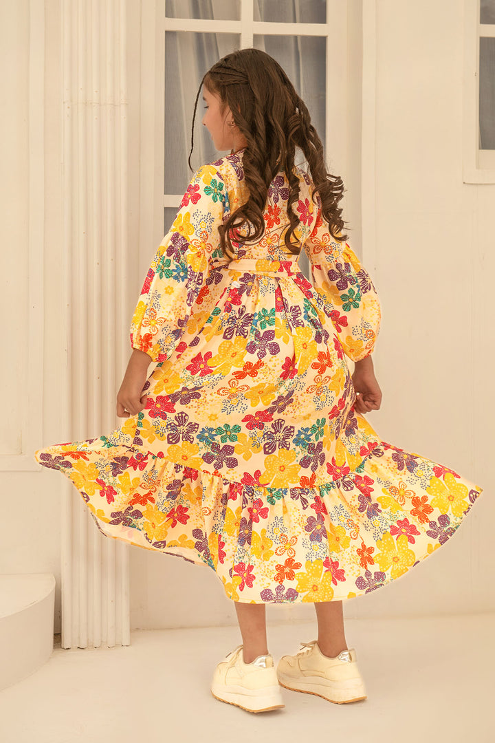Herringbone Digital Printed Dress - Wear Ochre