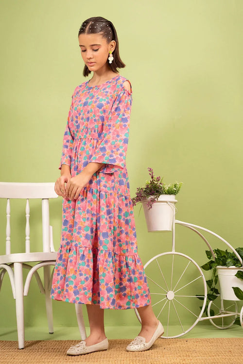 Best Georgette Printed Dress - Wear Ochre -