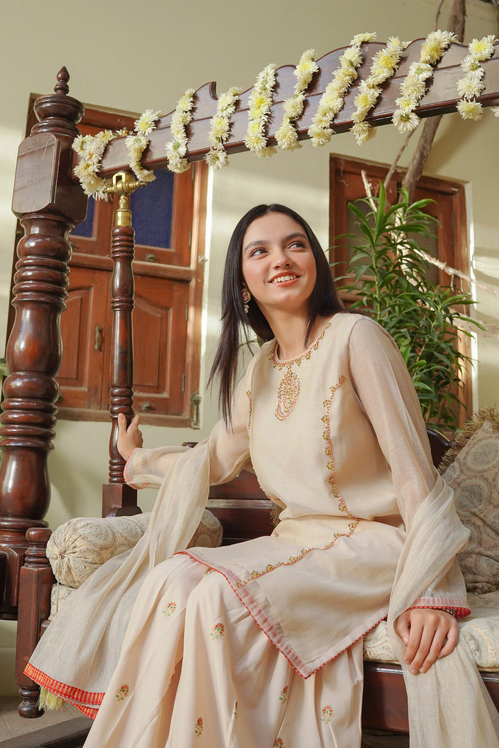 Missouri Hand Adda Work 3 Pc Suit - Wear Ochre