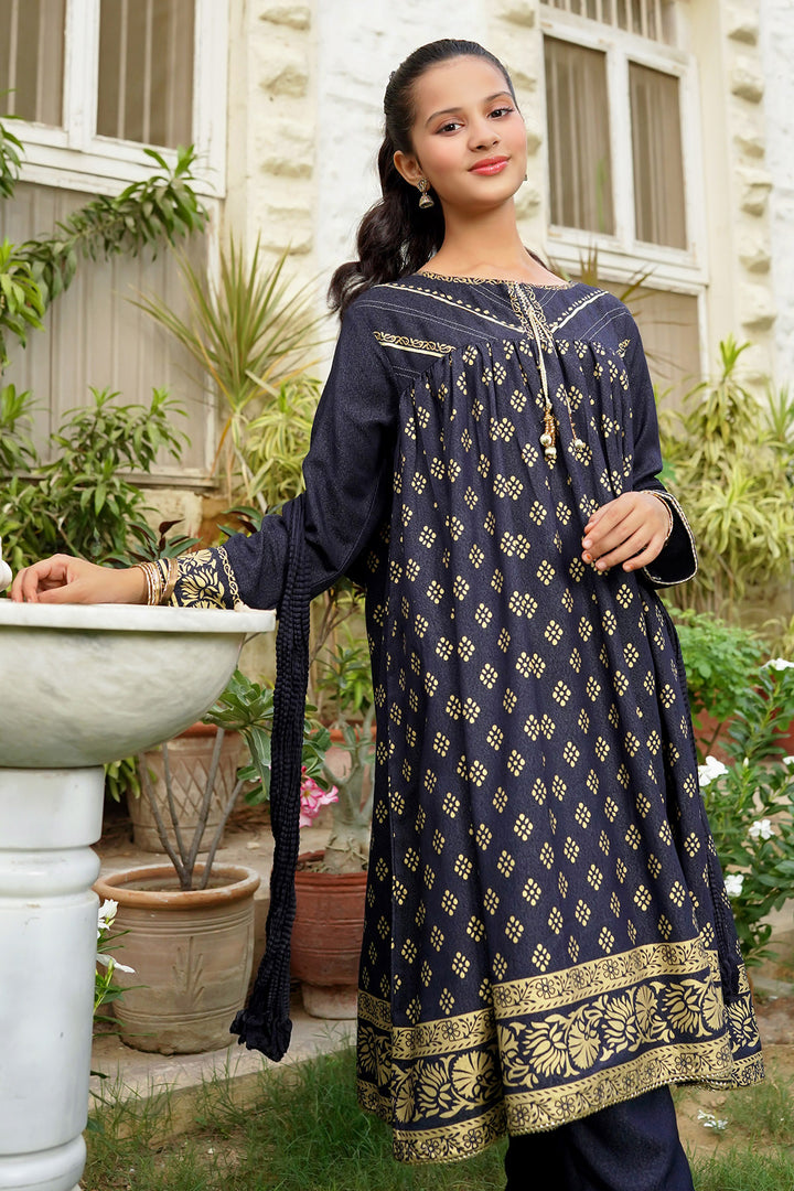 Cotton Karandi Printed 3 Pc Suit - Wear Ochre