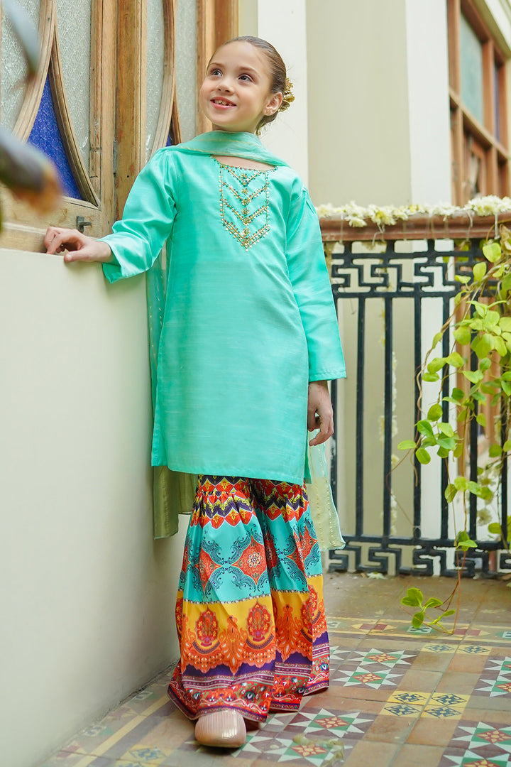 Cotton Silk Hand Adda Work 3 Pc Suit - Wear Ochre