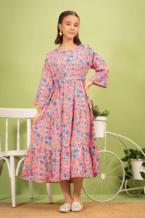 Best Georgette Printed Dress - Wear Ochre -