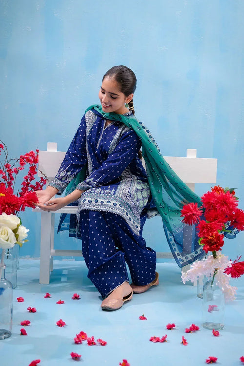 Best Swiss Lawn Digital Printed 3 Pc Suit - Wear Ochre -