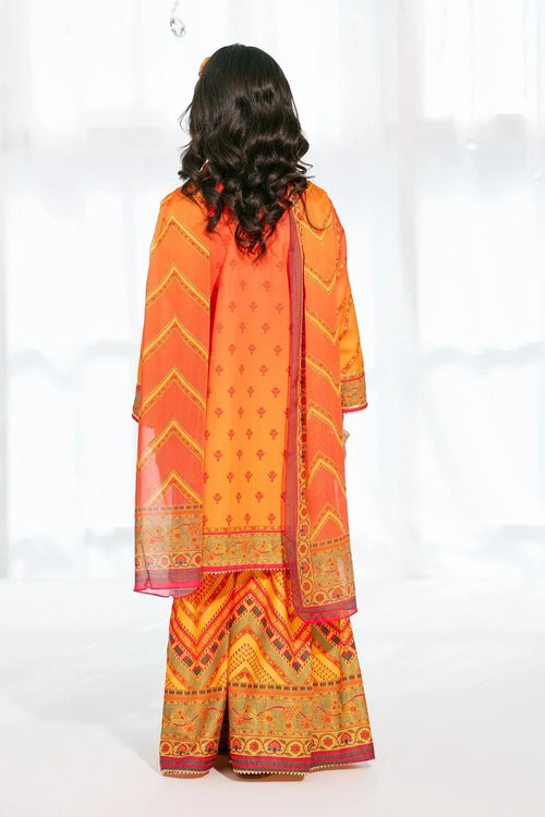 Best Herringbone Digital Printed 3 Pc Suit - Wear Ochre -