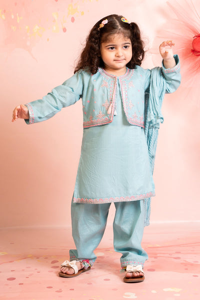 Cotton Embroidered 3 Pc Suit