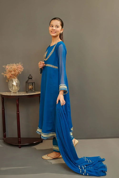 Best Chiffon Hand Adda Work 3 Pc Suit - Wear Ochre -