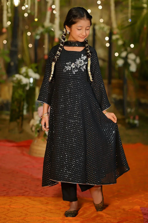 Best Sequence Net Hand Adda Work 3 Pc Suit - Wear Ochre -