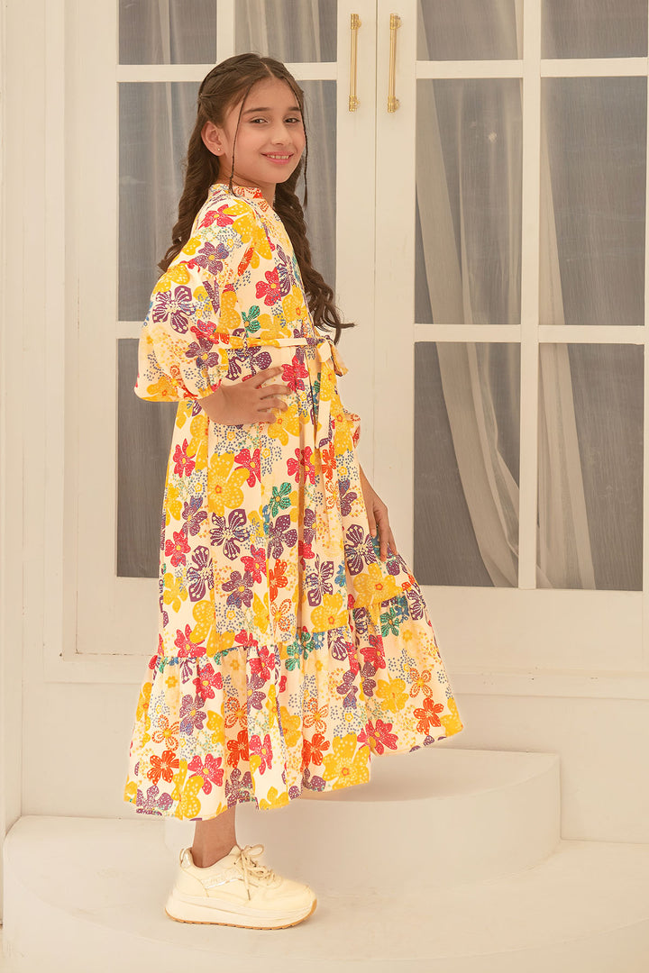 Herringbone Digital Printed Dress - Wear Ochre