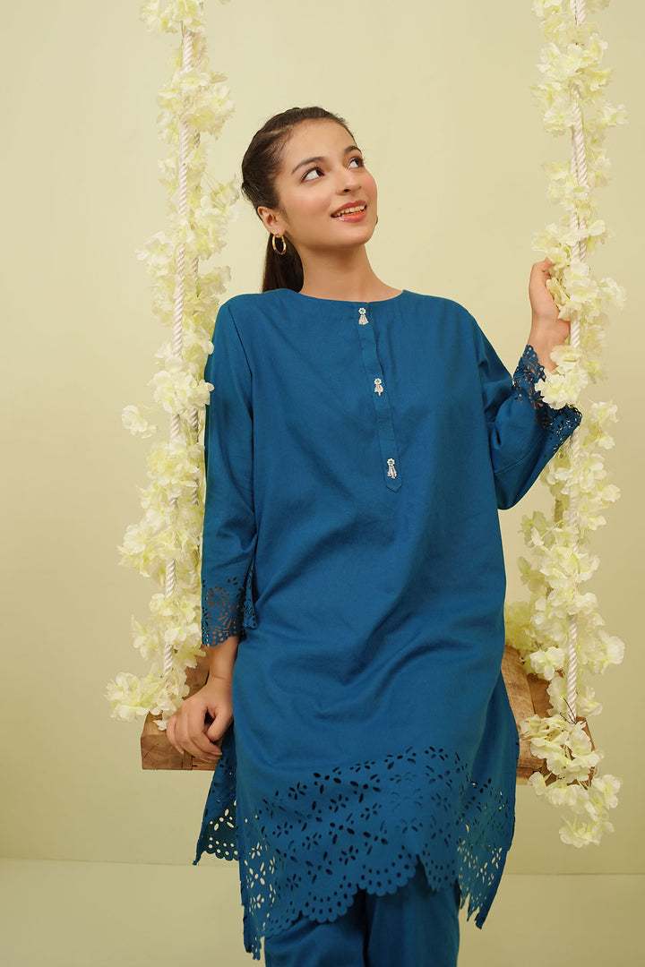 Cotton Hand Adda Work 2 Pc Suit - Wear Ochre