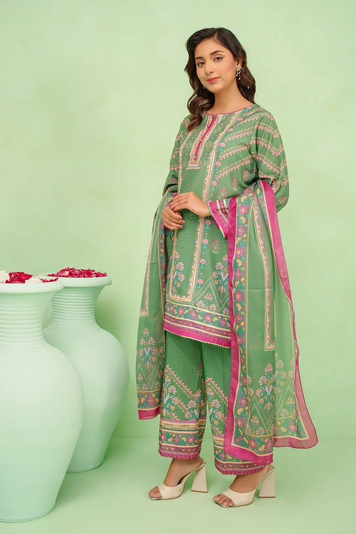 Best Women's Poly Lawn Digital Printed 3 Pc Suit - Wear Ochre -