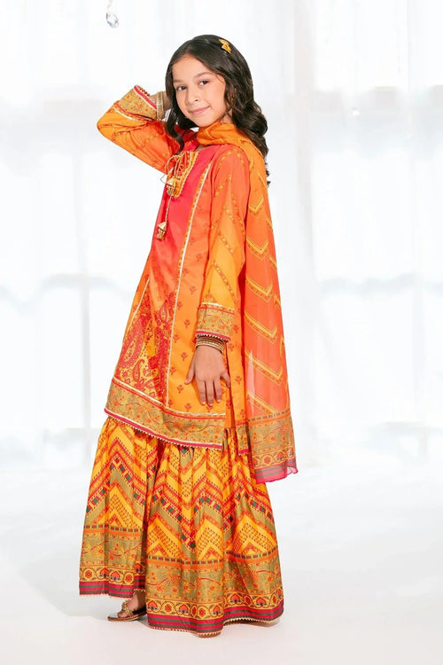 Best Herringbone Digital Printed 3 Pc Suit - Wear Ochre -