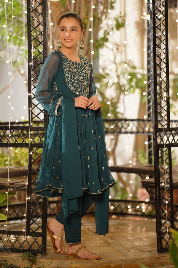 Chiffon Embroidered 3 Pc Suit