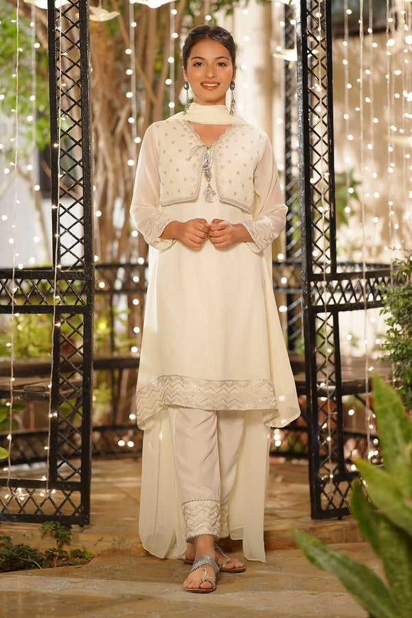 Chiffon Embroidered 3 Pc Suit