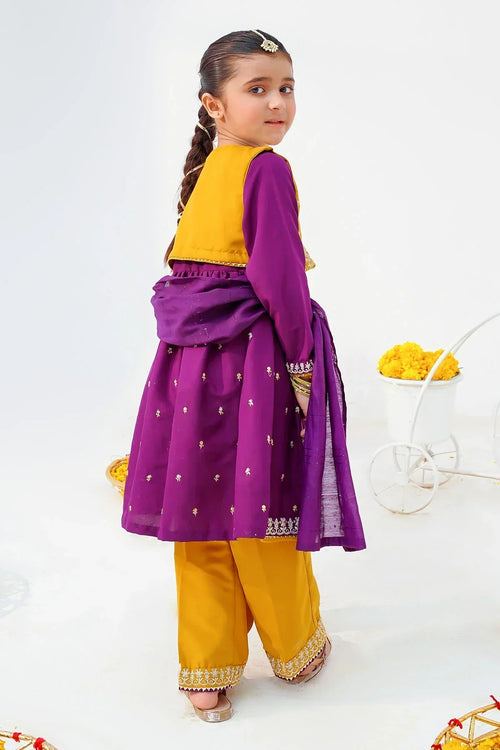 Best Raw Silk Embroidered 3 Pc Suit - Wear Ochre -