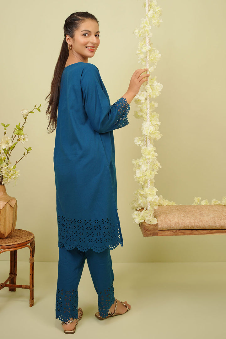 Cotton Hand Adda Work 2 Pc Suit - Wear Ochre