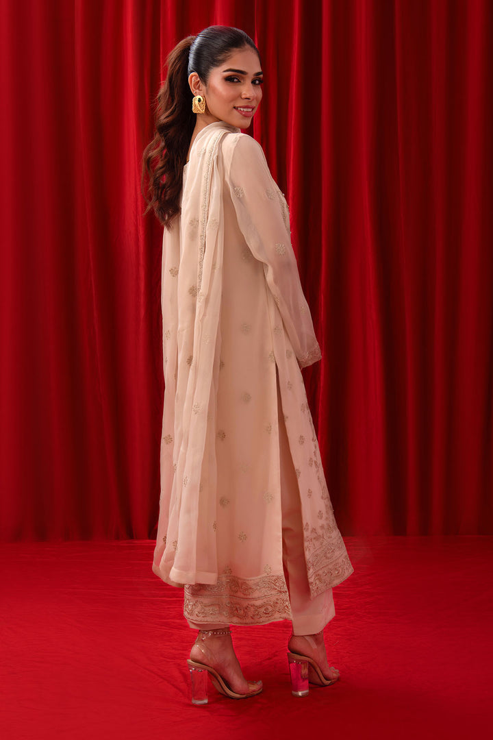 Chiffon Adda + Embroidered 3 Pc Suit - Wear Ochre