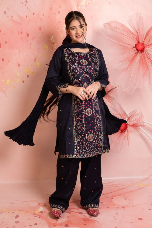 Best Cotton Embroidered 3 Pc Suit - Wear Ochre -