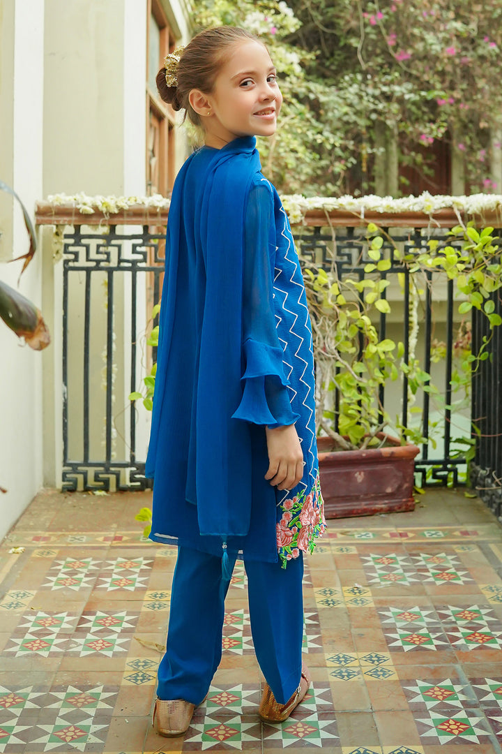 Chiffon Embroidered 3 Pc Suit - Wear Ochre