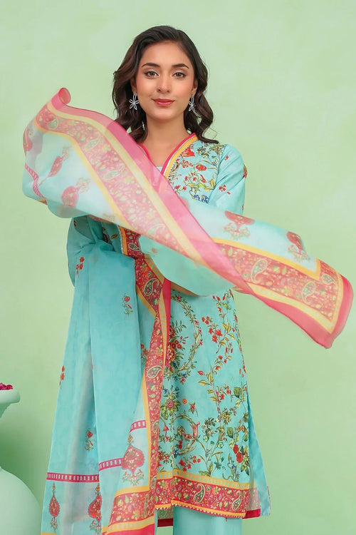 Best Women's Poly Lawn Digital Printed 3 Pc Suit - Wear Ochre -