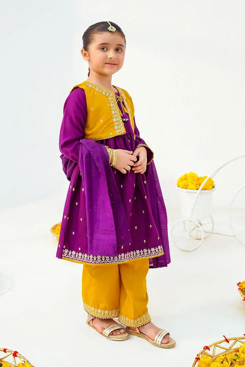Best Raw Silk Embroidered 3 Pc Suit - Wear Ochre -
