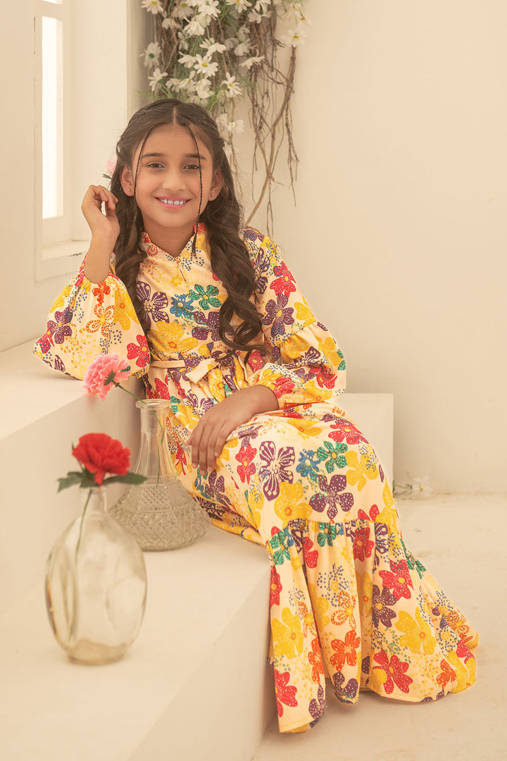 Herringbone Digital Printed Dress - Wear Ochre