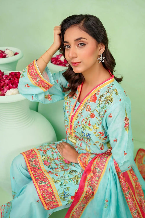 Best Women's Poly Lawn Digital Printed 3 Pc Suit - Wear Ochre -