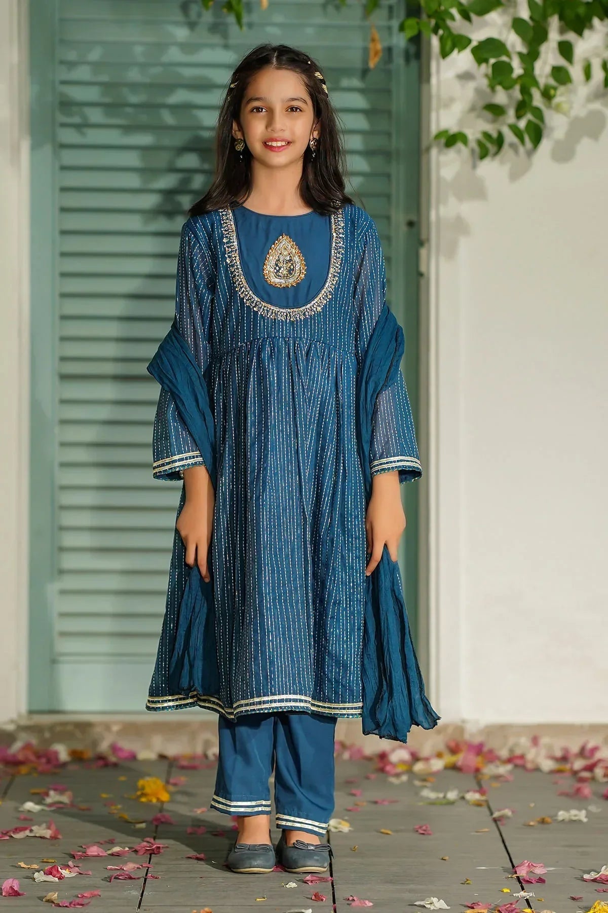 Zari Jacquard Hand Adda Work 3 Pc Suit - Adda Work Dresses – Wear Ochre