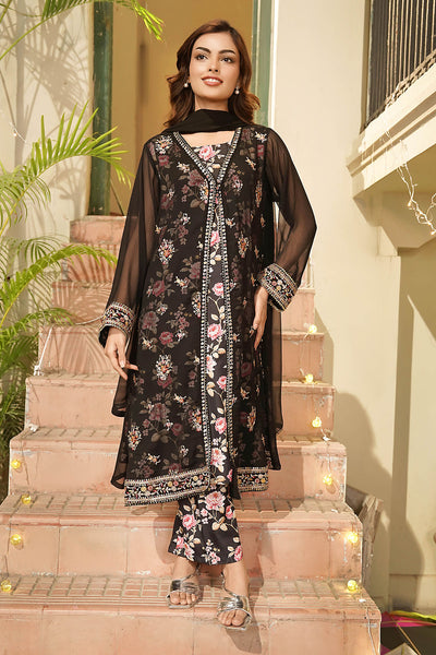 Chiffon Embroidered 3 Pc Suit