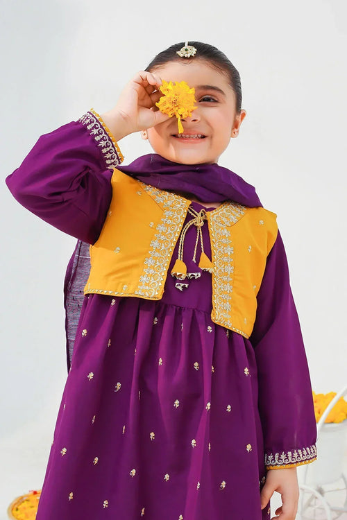 Best Raw Silk Embroidered 3 Pc Suit - Wear Ochre -