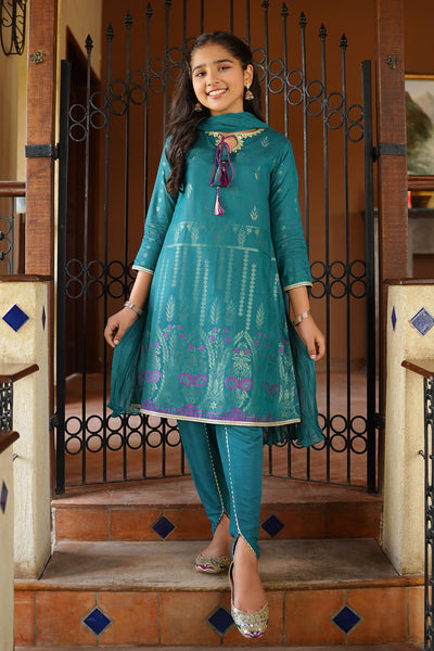 Cotton Jacquard 3 Pc Suit