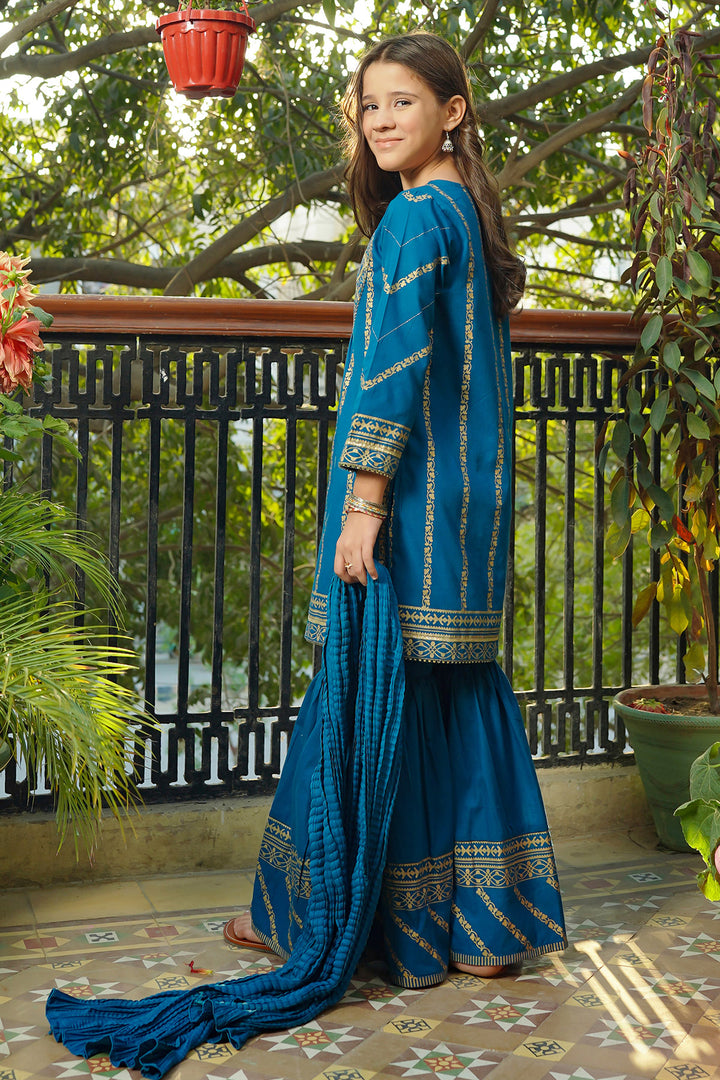 Cotton Printed 3 Pc Suit - Wear Ochre