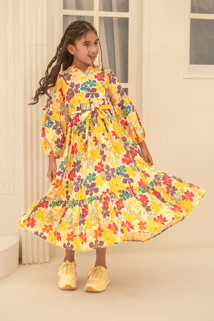 Herringbone Digital Printed Dress - Wear Ochre