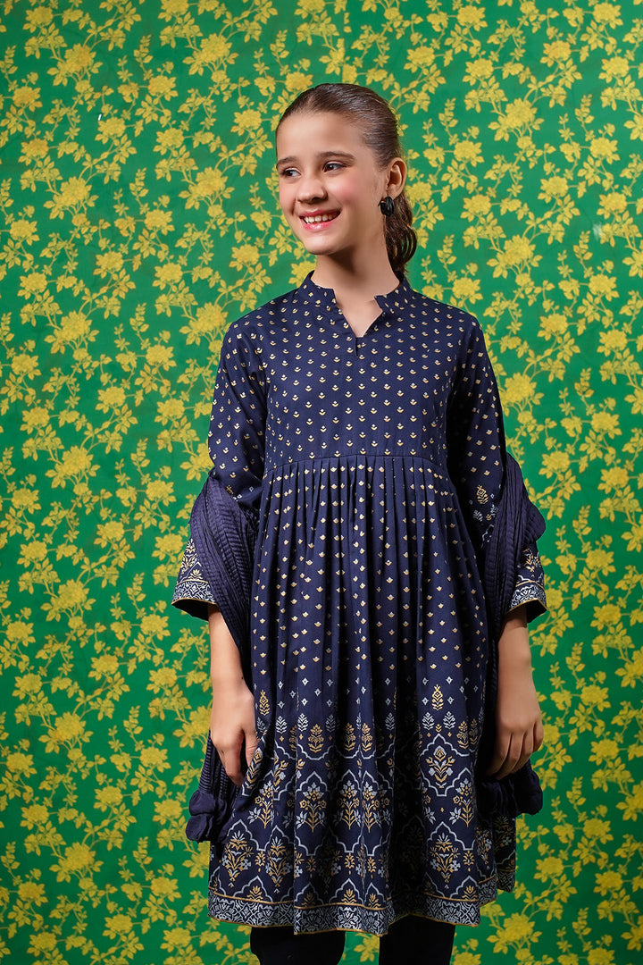 Cotton Printed 3 Pc Suit - Wear Ochre