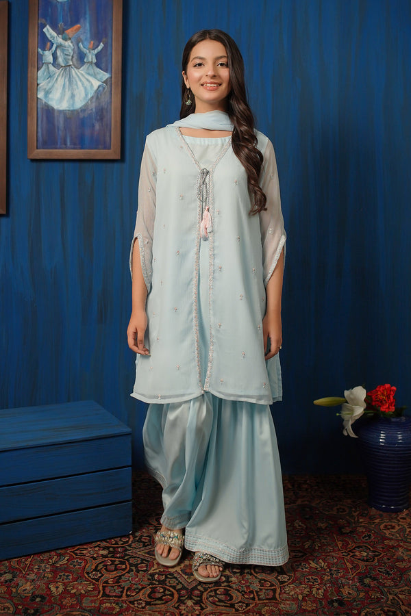 Chiffon Embroidered 3 Pc Suit