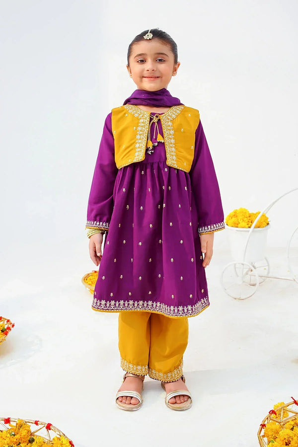 Best Raw Silk Embroidered 3 Pc Suit - Wear Ochre -