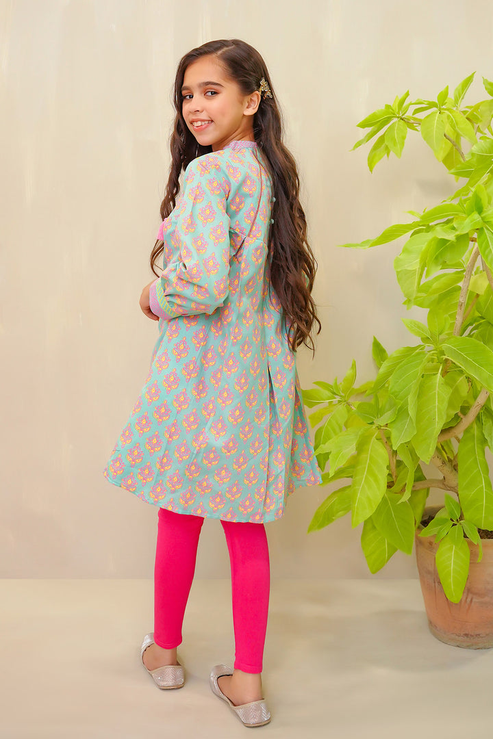 Cotton Chambray Printed Kurta - Wear Ochre