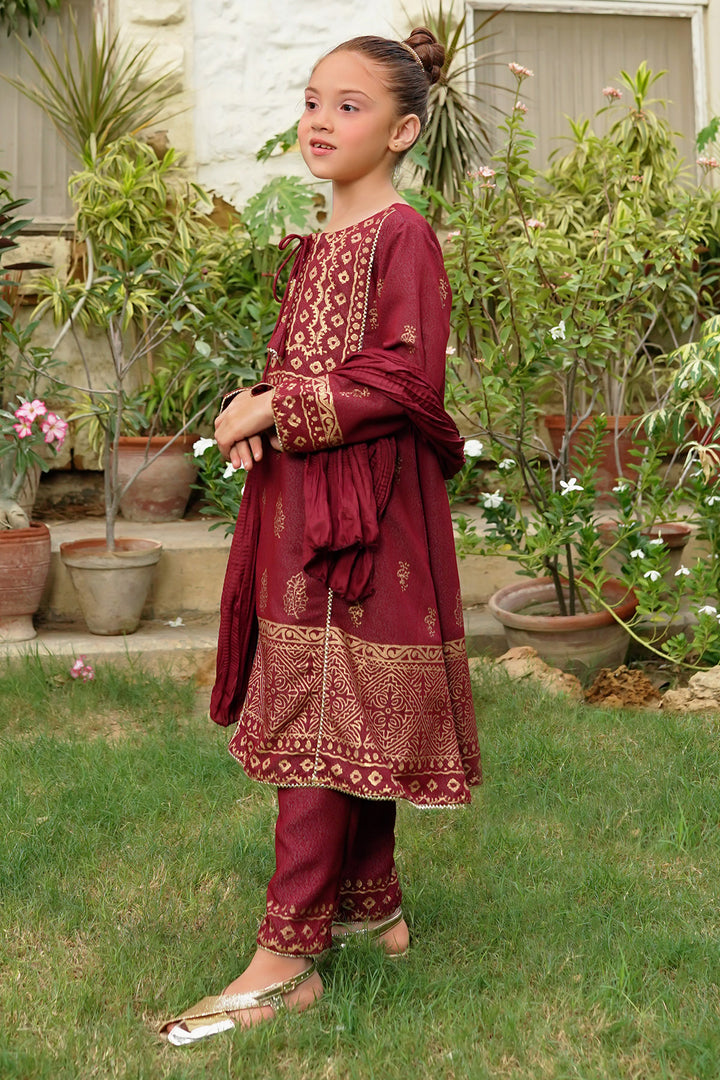 Cotton Karandi Printed 3 Pc Suit - Wear Ochre