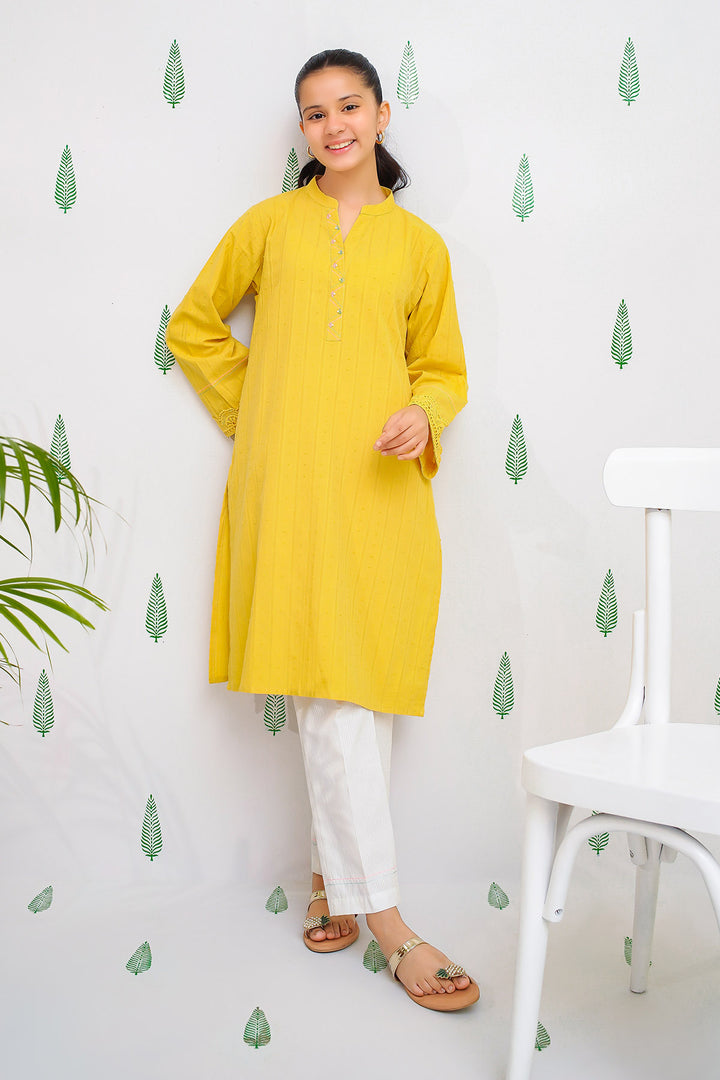 Cotton Broschia Embellished 2 Pc Suit - Wear Ochre