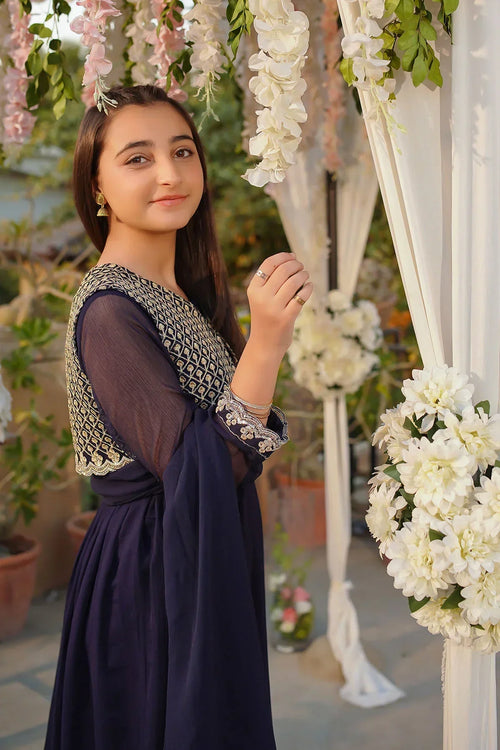 Best Chiffon Embroidered 3 Pc Suit - Wear Ochre -
