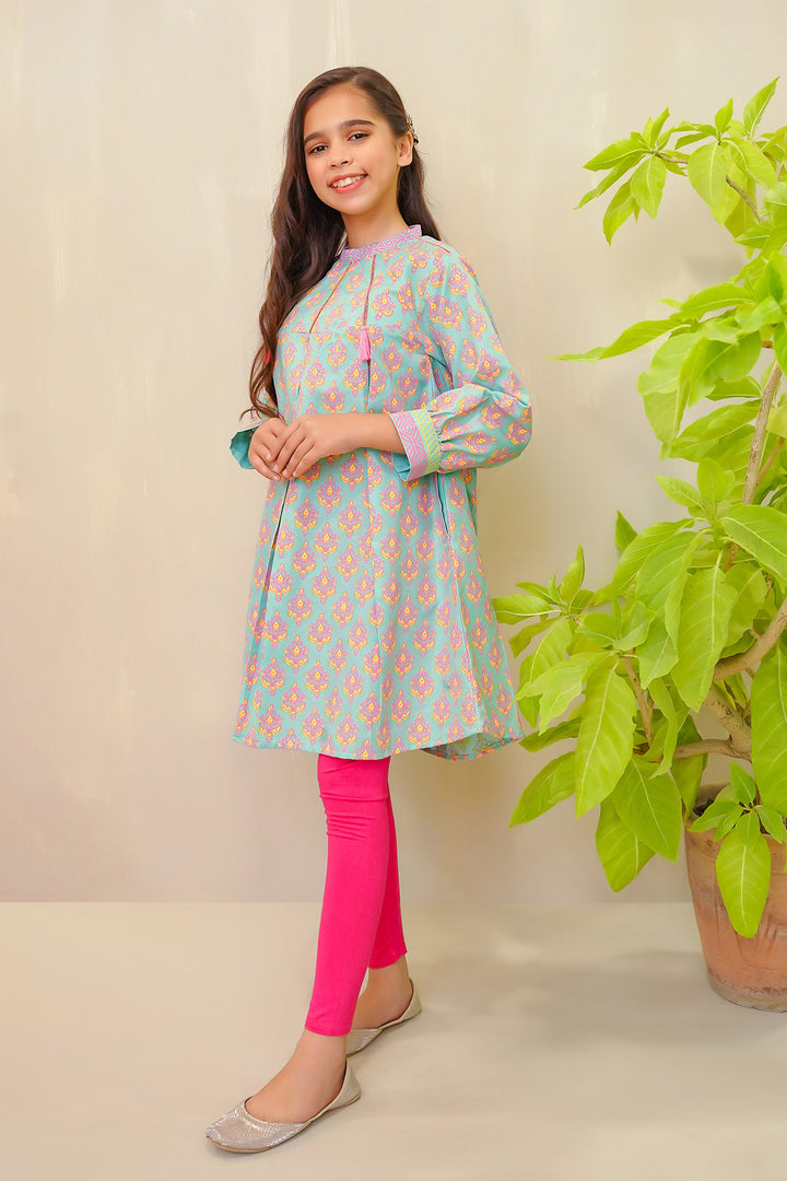 Cotton Chambray Printed Kurta - Wear Ochre
