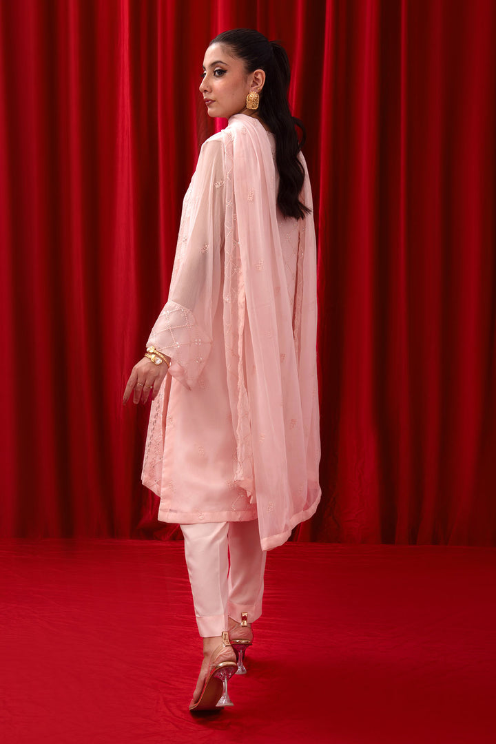 Chiffon Embroidered 3 Pc Suit - Wear Ochre