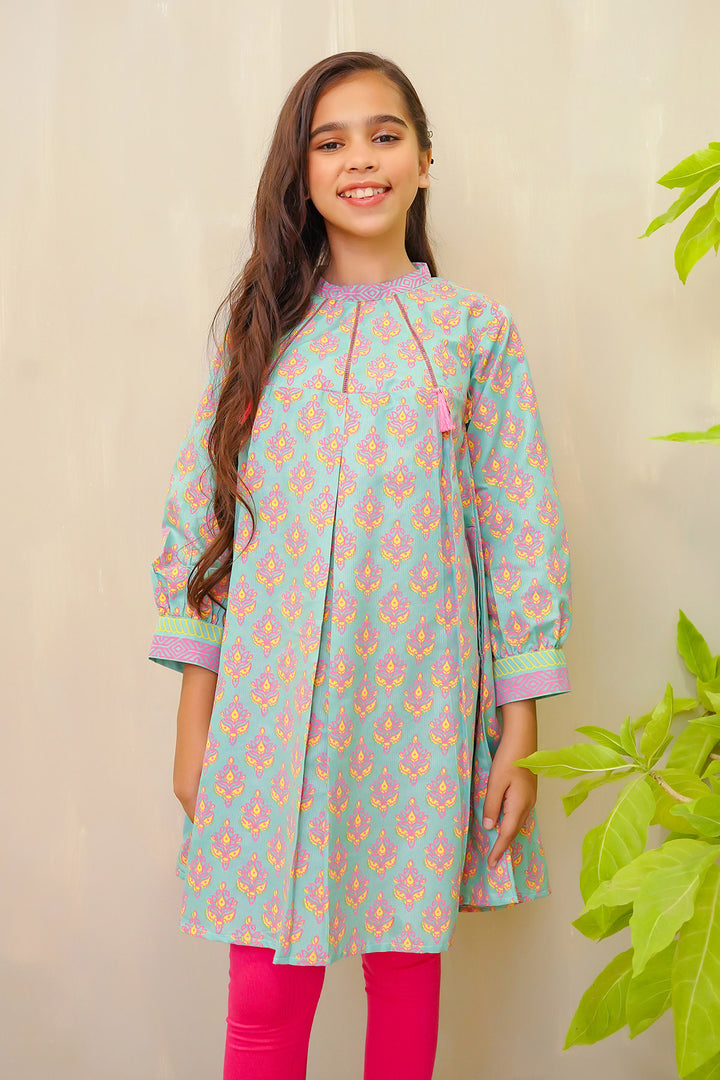 Cotton Chambray Printed Kurta - Wear Ochre