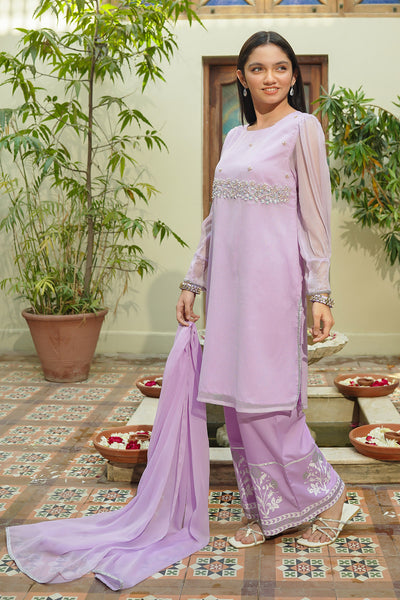 Chiffon Hand Adda Work 3 Pc Suit