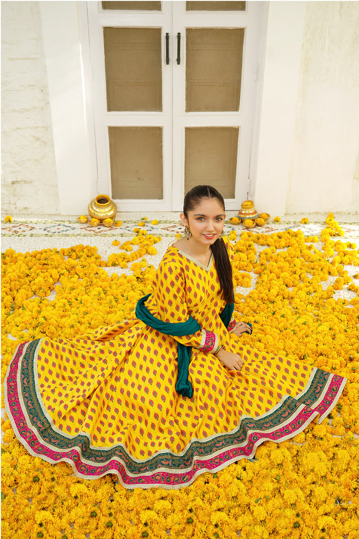 Charmeuse Printed 3 Pc Suit - Wear Ochre