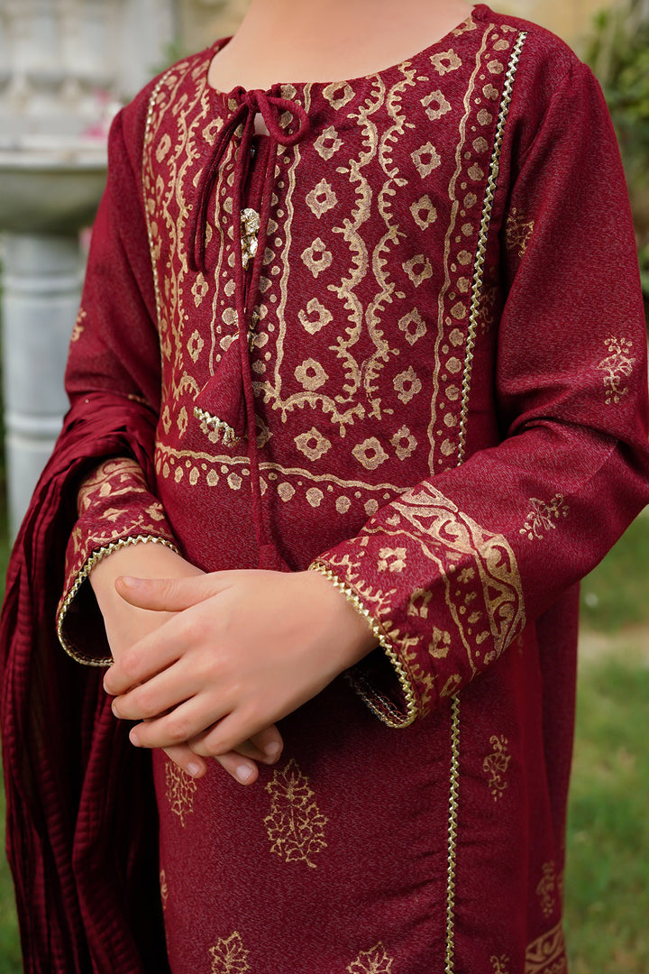 Cotton Karandi Printed 3 Pc Suit - Wear Ochre