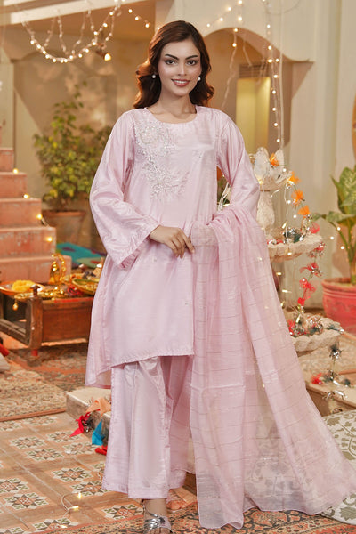 Cotton Silk Hand Adda Work 3 Pc Suit